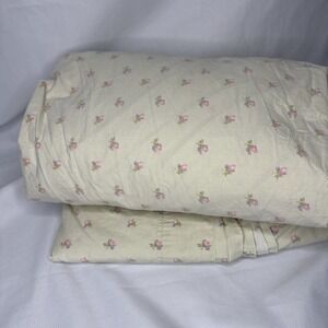 Simply Shabby Chic Full Flat & Fitted Sheets Set Pink Floral EUC Cottagecore